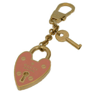 Gucci★素敵！Heart Leather Guccissima Key Charm Gucci Key holder Key case Guccissima Brown Gold Woman